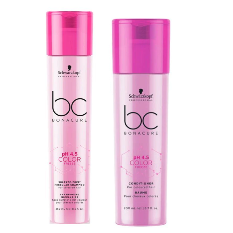 Schwarzkopf Professional Bonacure pH 4.5 Color Freeze Sulfate Free Micellar Shampoo 250ml  and Conditioner 200ml Combo Pack of 2