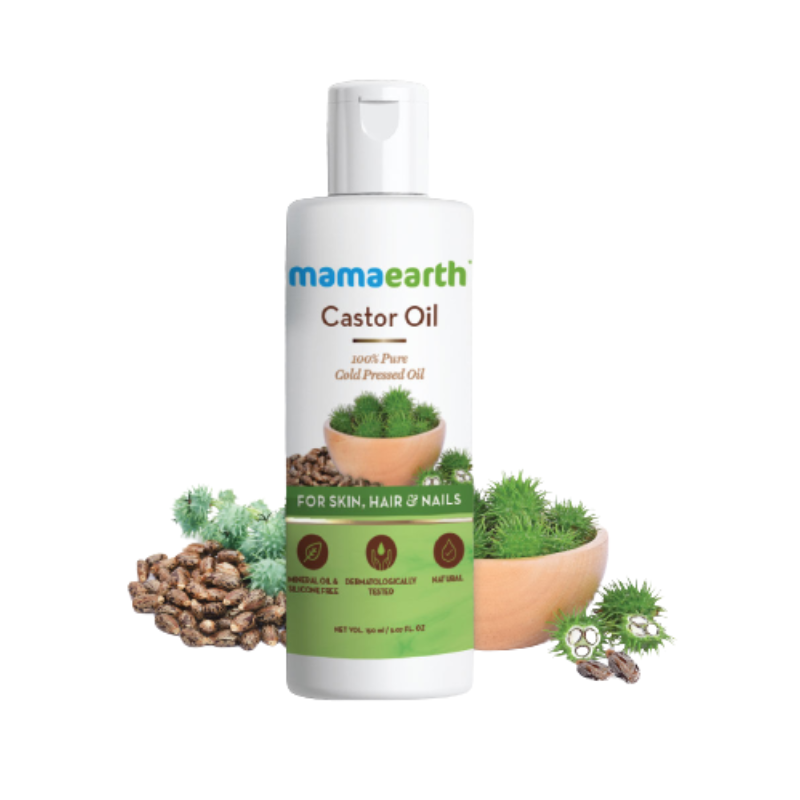 Mamaearth Castor Oil 100% Pure Cold Pressed Oil For Skin- Hair & Nails