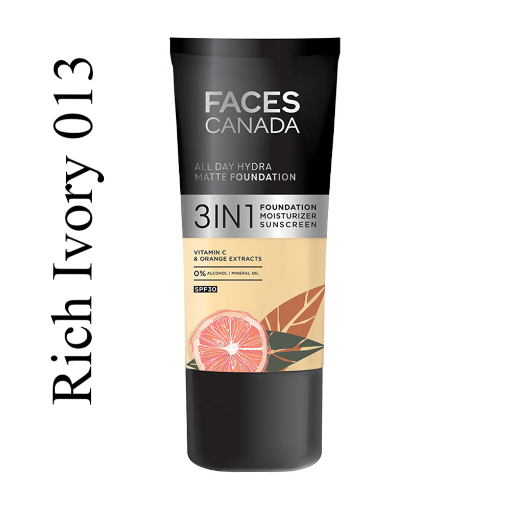 Faces Canada 3 In 1 All Day Hydra Matte Foundation  25 ml