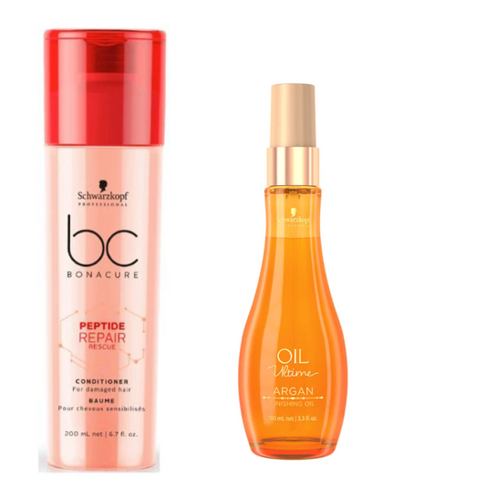 Schwarzkopf Professional Bonacure Peptide Repair Rescue Conditioner and Serum Combo Pack of 2