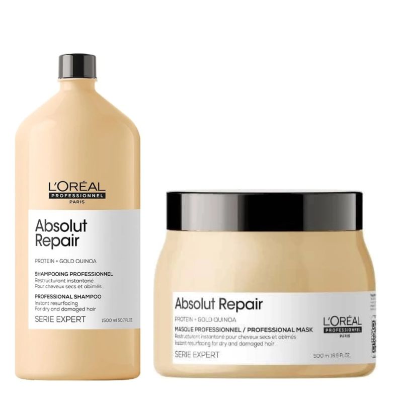 Loreal Professionnel Absolut Repair Shampoo and Mask Combo 1500 + 500ml Pack of 2