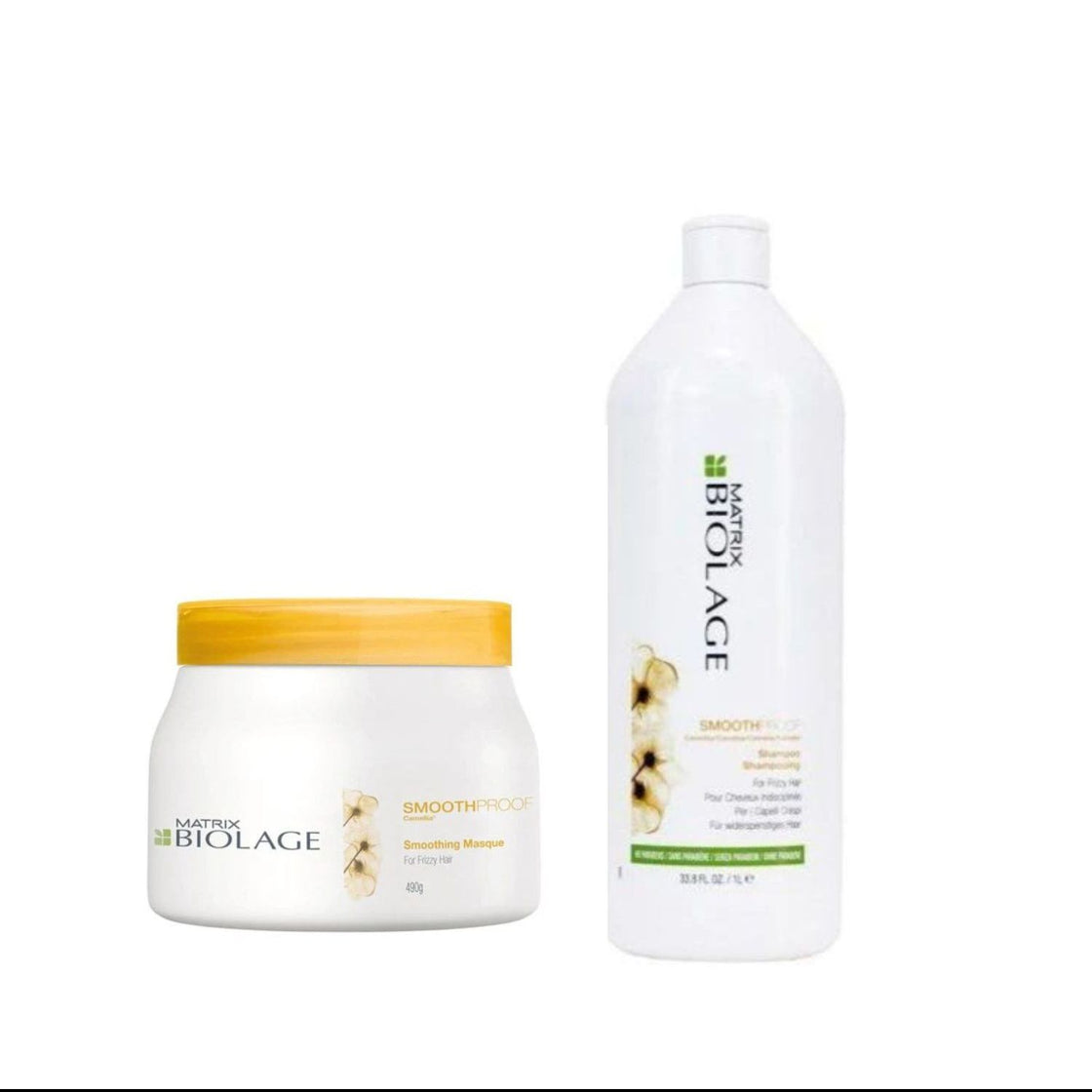 Matrix Biolage Smoothproof Smoothing Masque 490 Gm and Shampoo 1000 Ml Combo Pack of 2