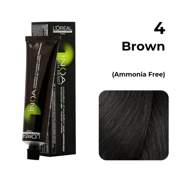 Loreal Inoa Ammonia Free Hair Color 60G 4 Brown