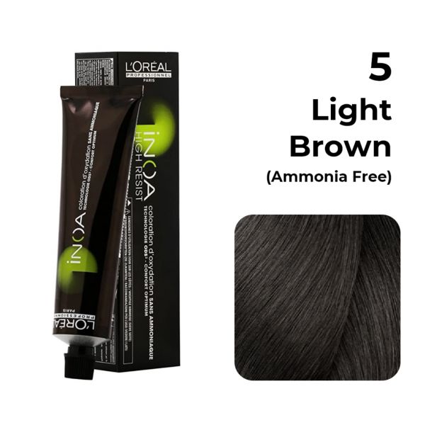 Loreal Inoa Ammonia Free Hair Color 60G 5 light Brown