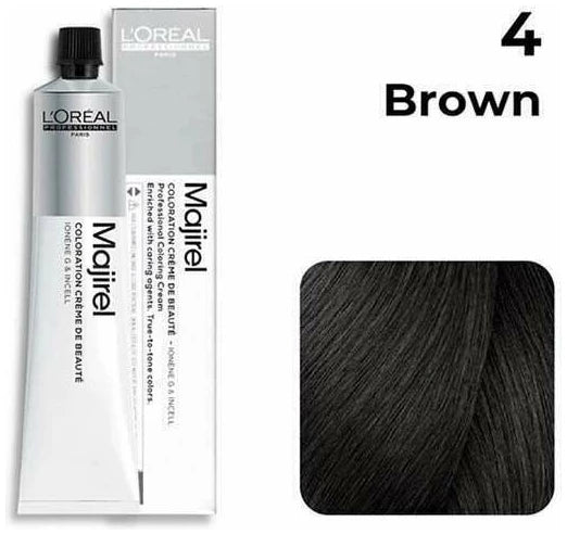 Loreal Professional Majirel Hair Color 4No. Brown 2pcs + Oxydant Developer (890ML) +Allure Dye Brush