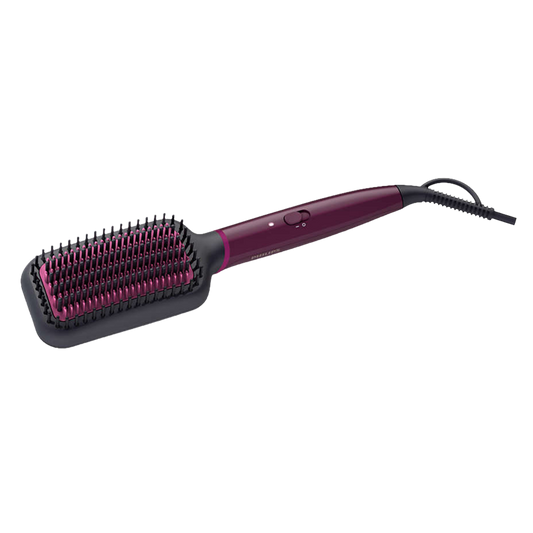 Philips Corded Heated Straightening Brush (Keratin Ceramic Coating, Bhh730/00, Black/Dark Wine)