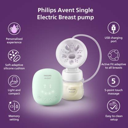 Philips Avent Single Electric Breast Pump Scf323/11 | Soft Adaptable Cushion | Gently Stimulates Milk Flow | 4 Massage Modes | Memory Function Remembers Last Setting | Usb Charging | Portable Design-4